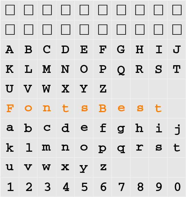 CrrCTT Character Map