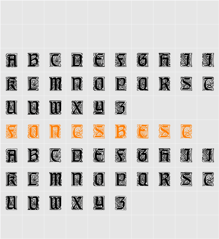 Carrick Caps Character Map