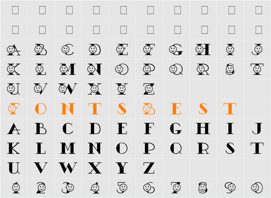 AC4-SmileyFace Character Map