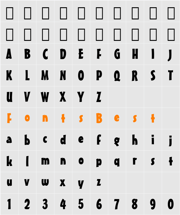 MisterEarl Bd BT Character Map