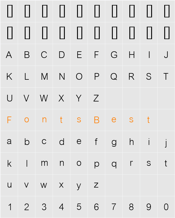 CordiaDSE Character Map