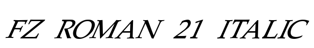 FZ ROMAN 21 ITALIC Font Image