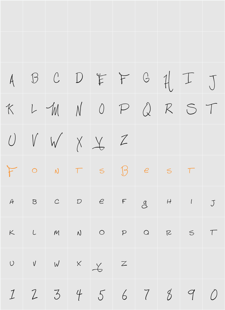 Alan New Roman Character Map