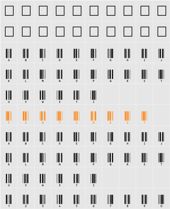 C39HrP36DlTt Character Map