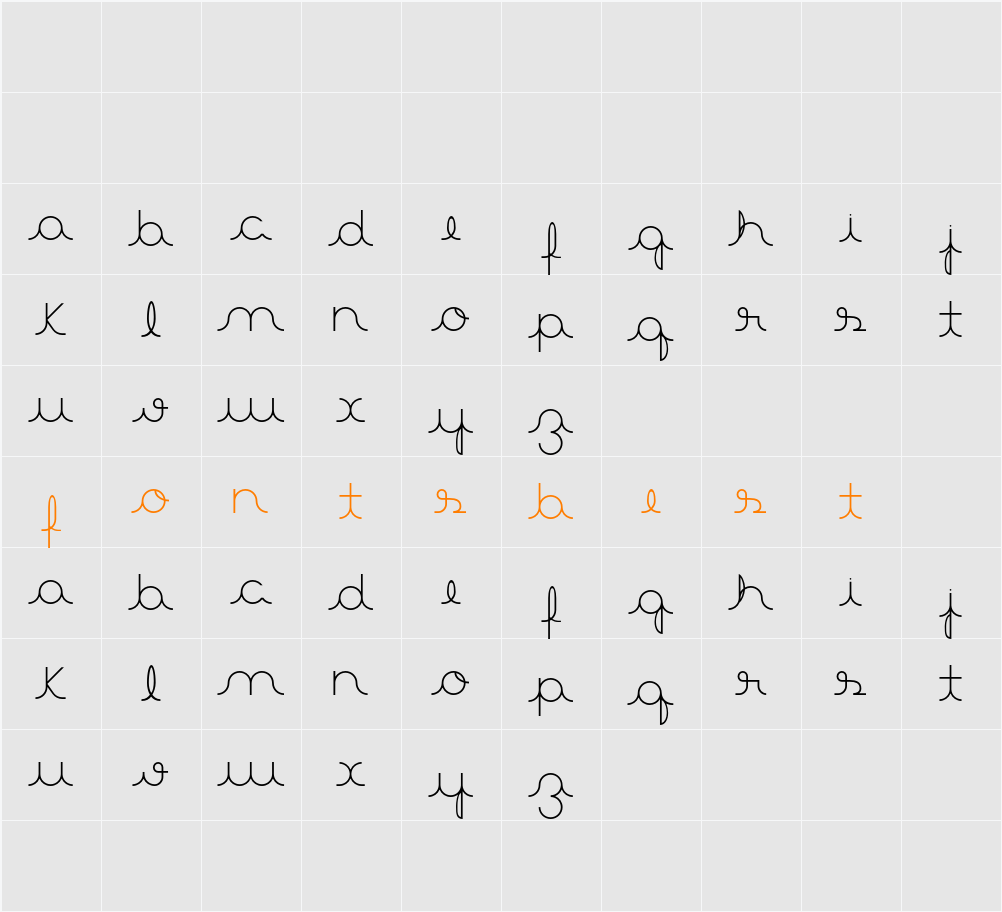 Aster 3 Character Map