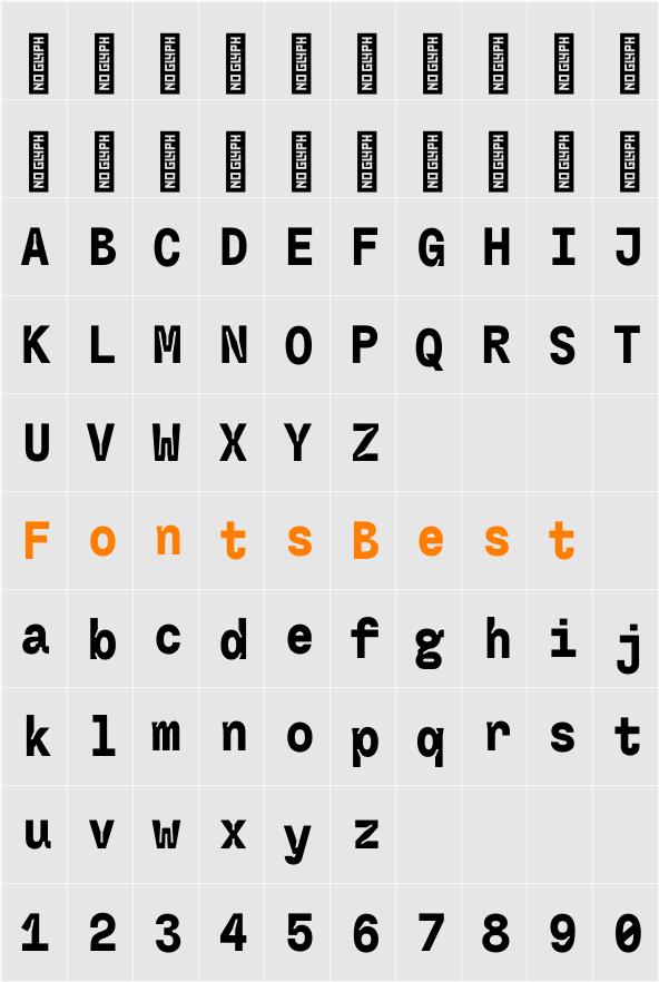 Fliege Mono ExtraBold Character Map