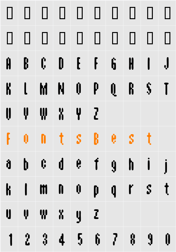 AspersionBold Character Map