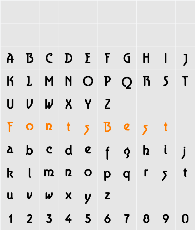 Aerolite Bold Character Map