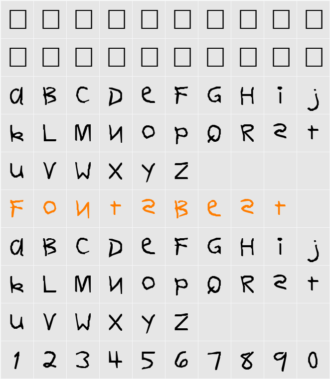 DOREEN Character Map