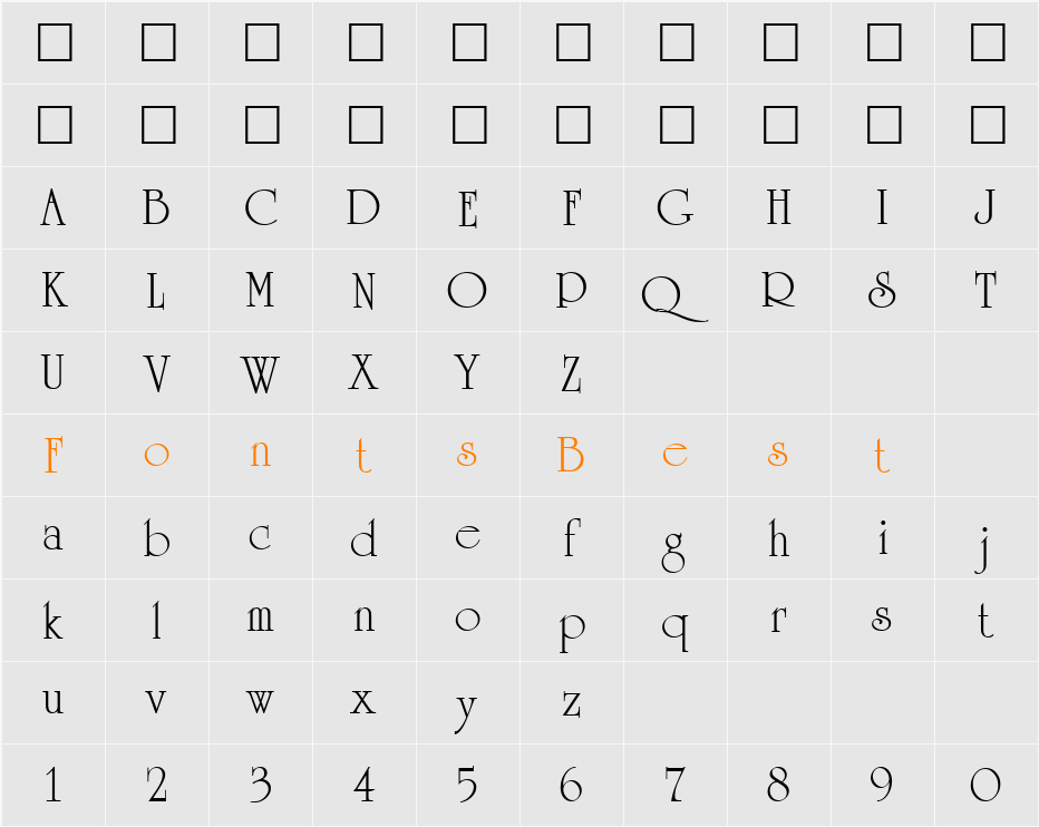 CyrillicUniversity Character Map