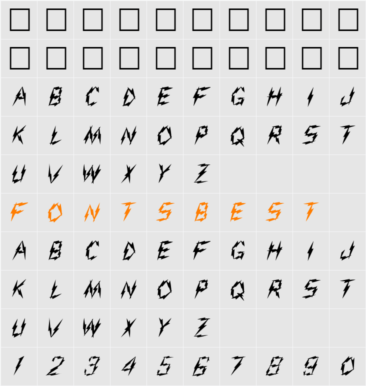 Aarco Character Map