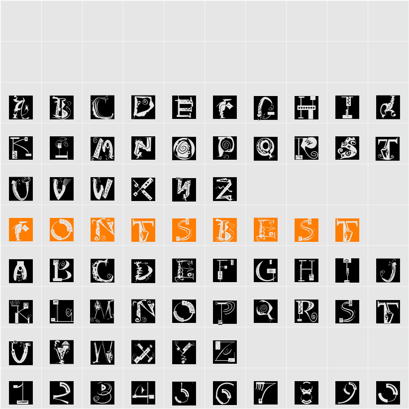 Artistiques-Bricks Character Map