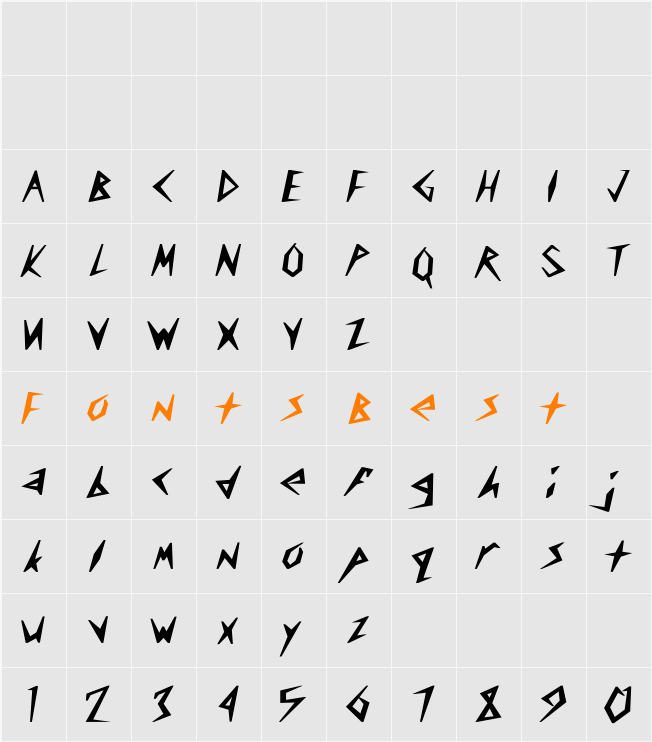 CuneiFont-Light Bold Character Map