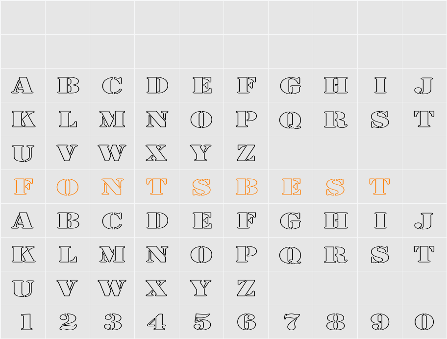 Army Hollow Expanded Character Map