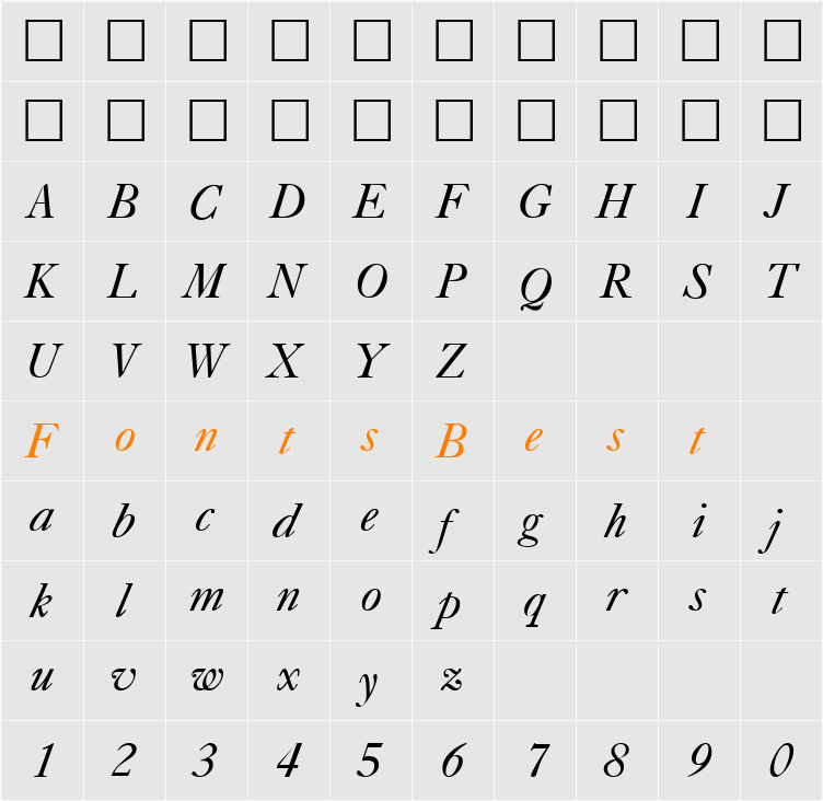 Casque Character Map