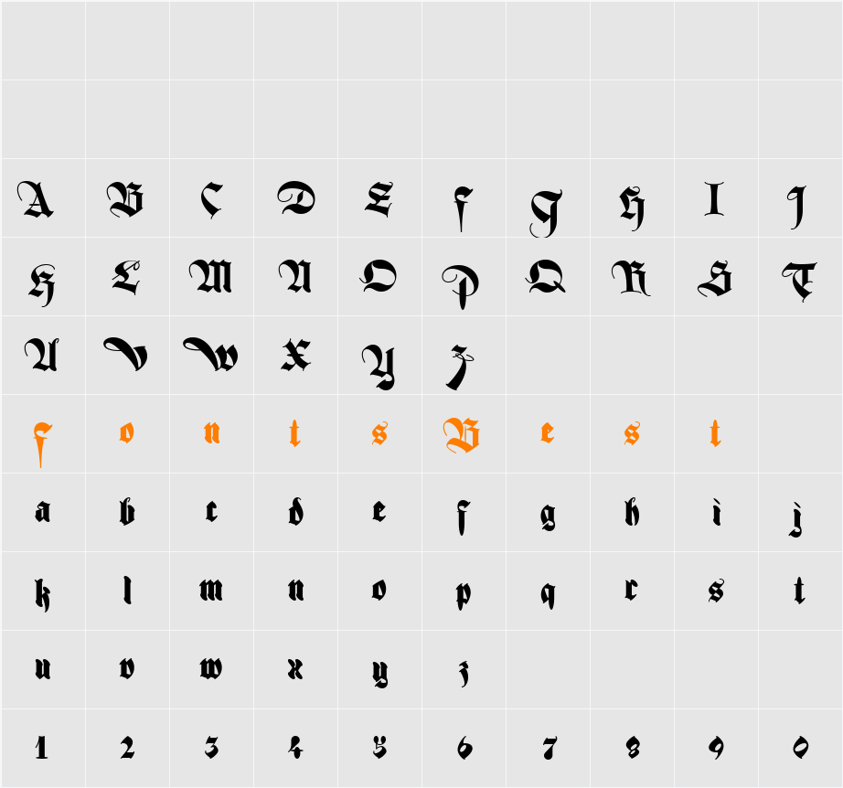 Ferox Character Map