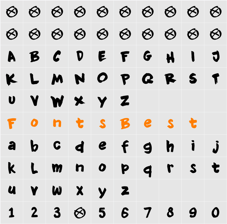 DK Knockdown Character Map