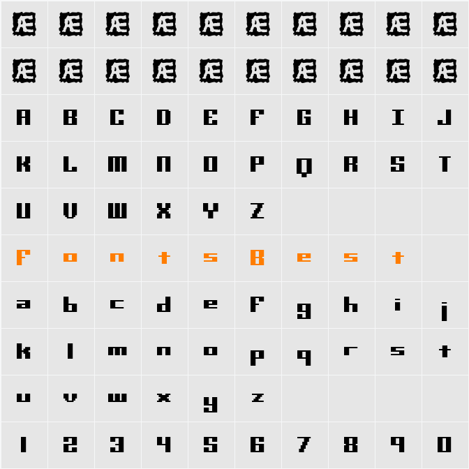 Mini Kaliber S TT (BRK) Character Map