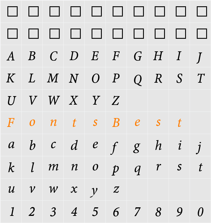 Minion Web Character Map