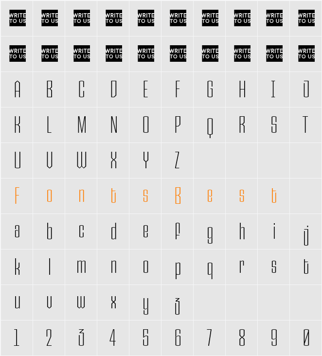 TT Carvist Trial Light Character Map