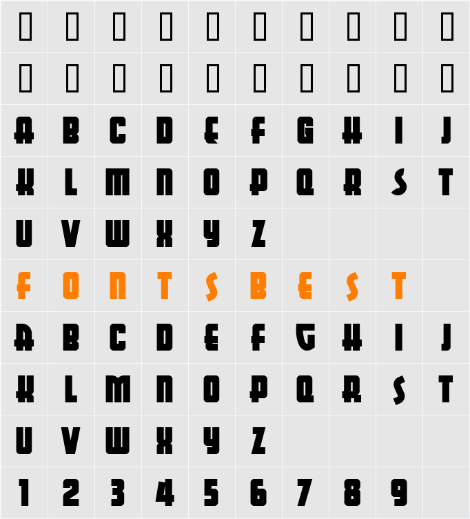 AerojonesNF Character Map