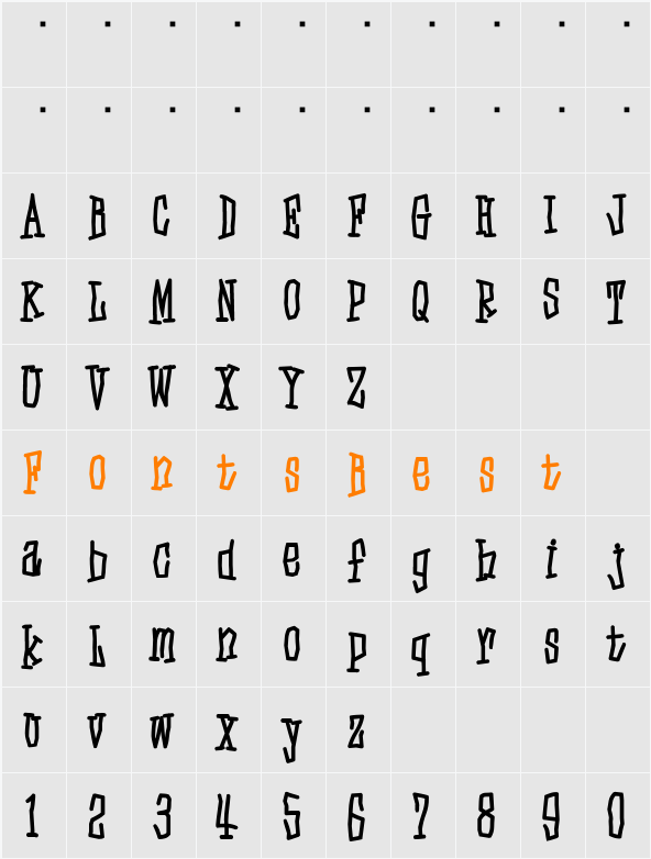 D3 Skullism Alphabet Bold Character Map