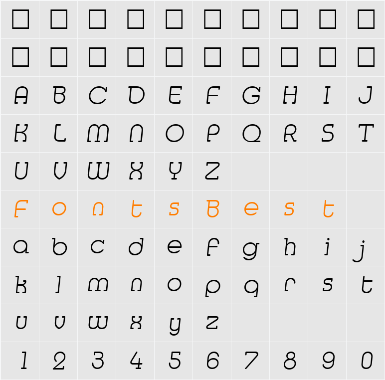 Media-XlightIta Character Map