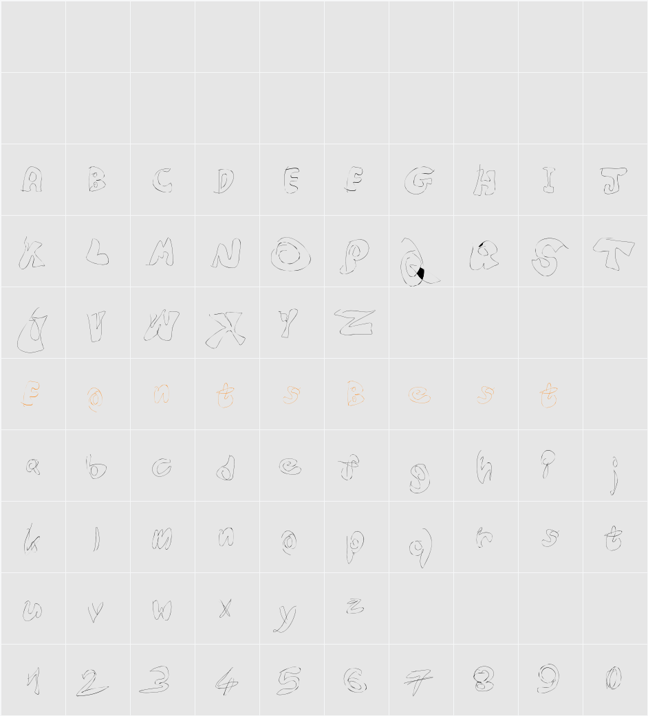 FasType Character Map