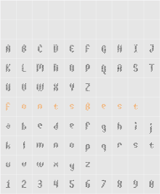 Asterix Blink Character Map