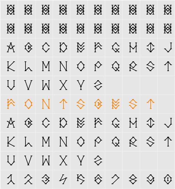 Pulstar Character Map