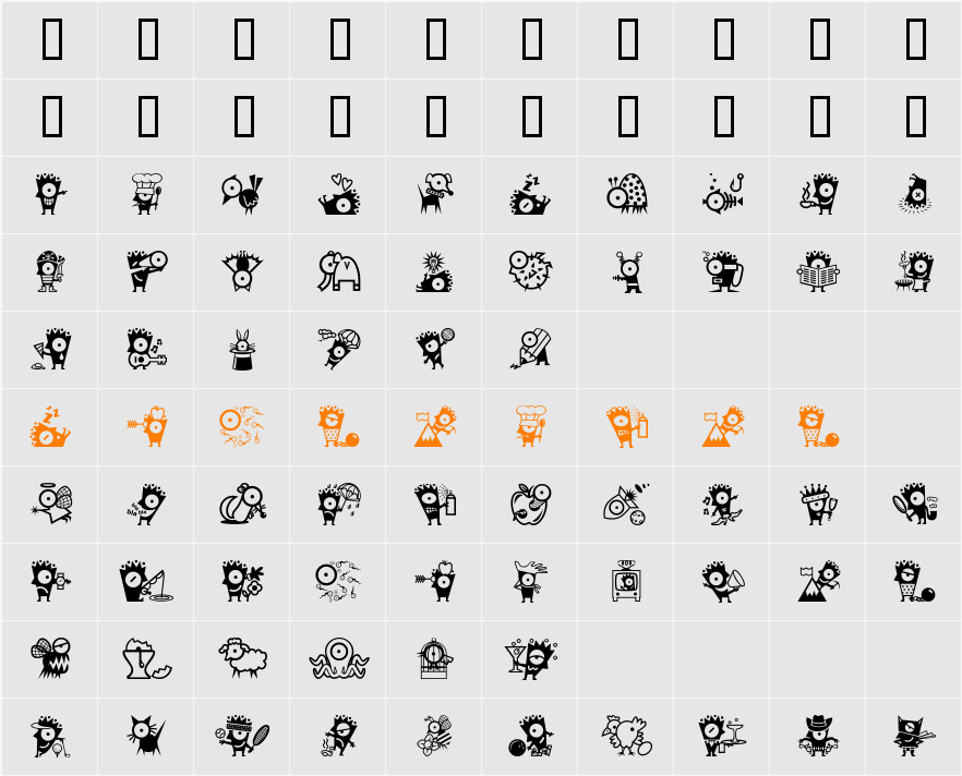 DF Keefbats ITC Character Map