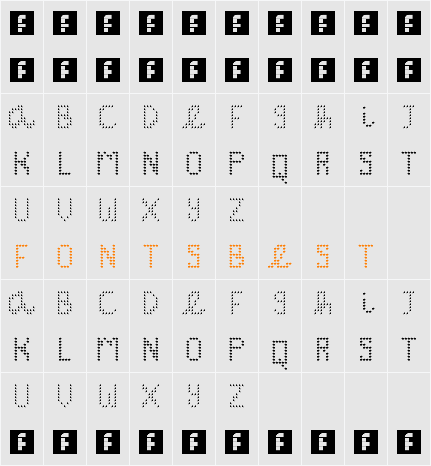 Counting Stars Character Map