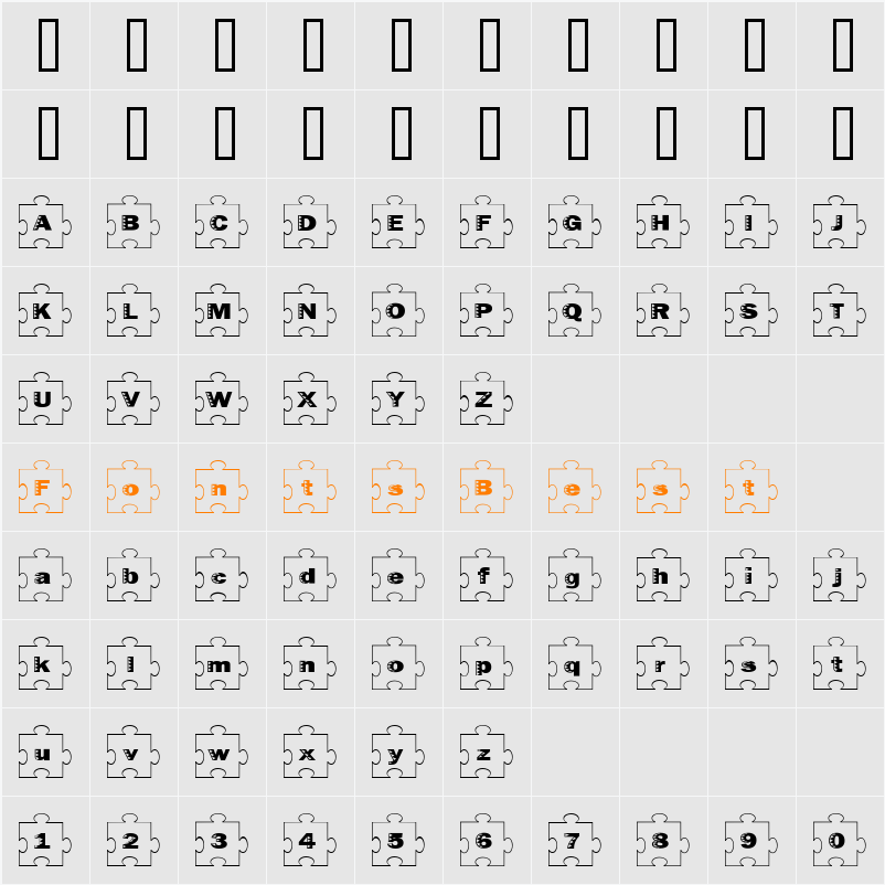 Failed Font 2 Character Map