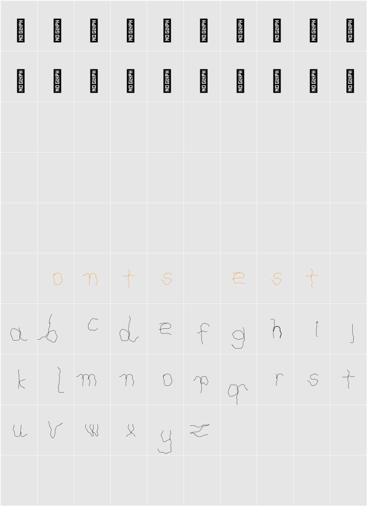 New Font Character Map