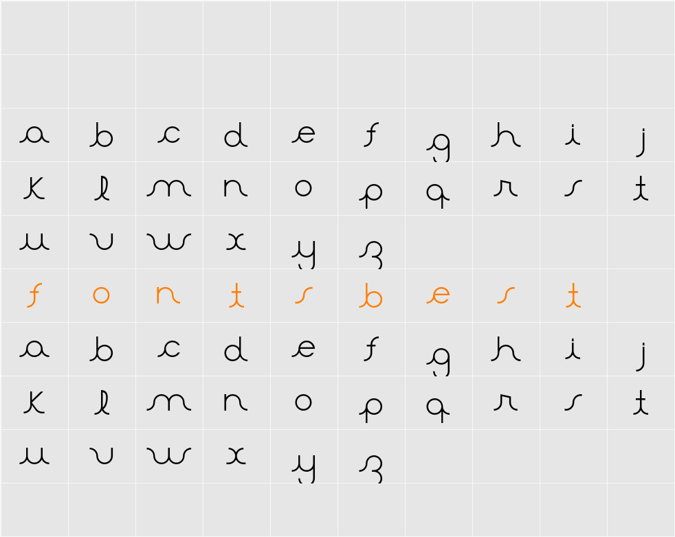 Aster 2 Character Map