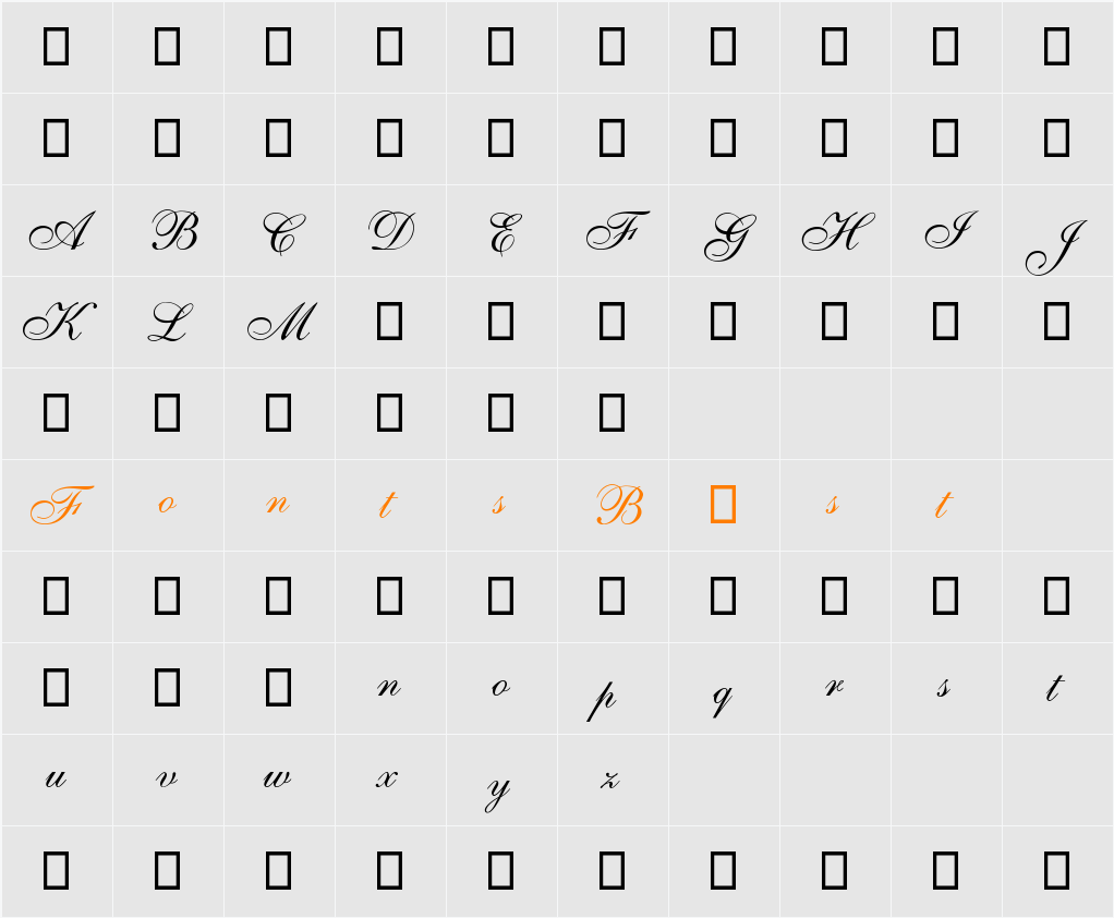 ALS Script (Trial) Character Map