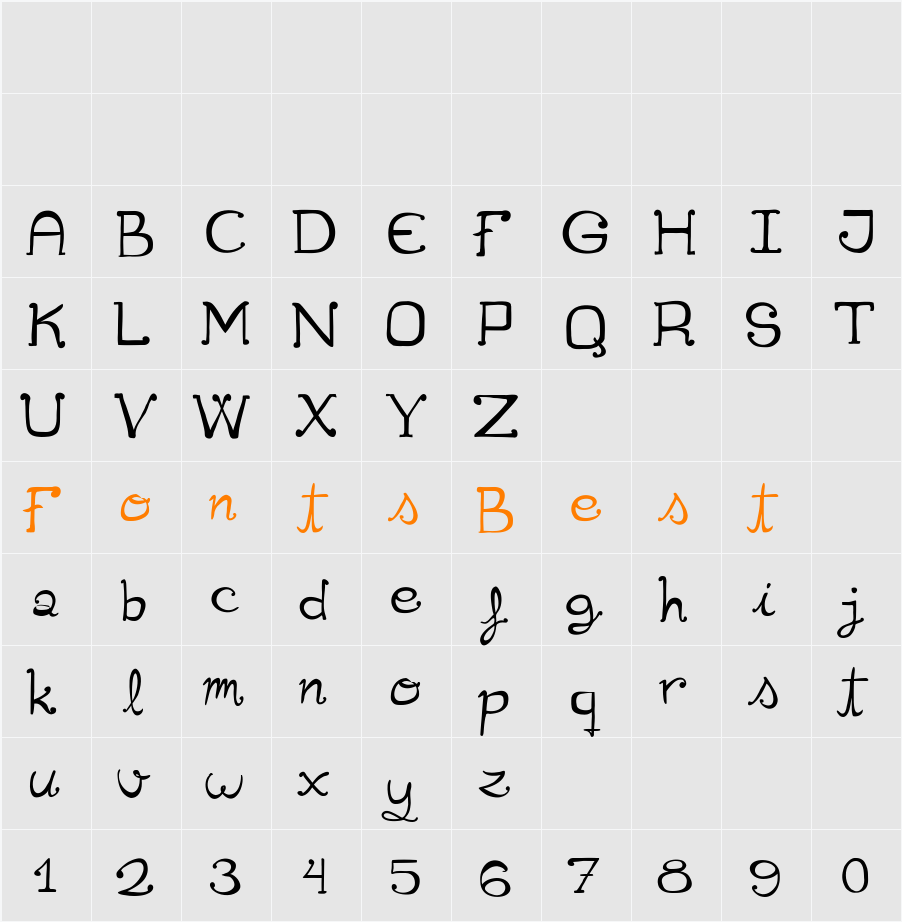 Cuqueta Character Map