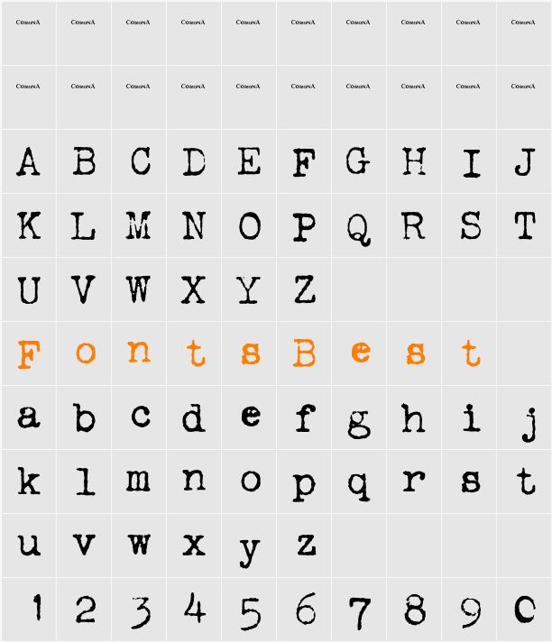 Corona 3 Typewriter Character Map