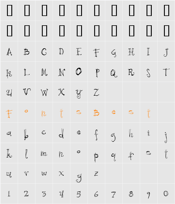 JI-Frivol Character Map