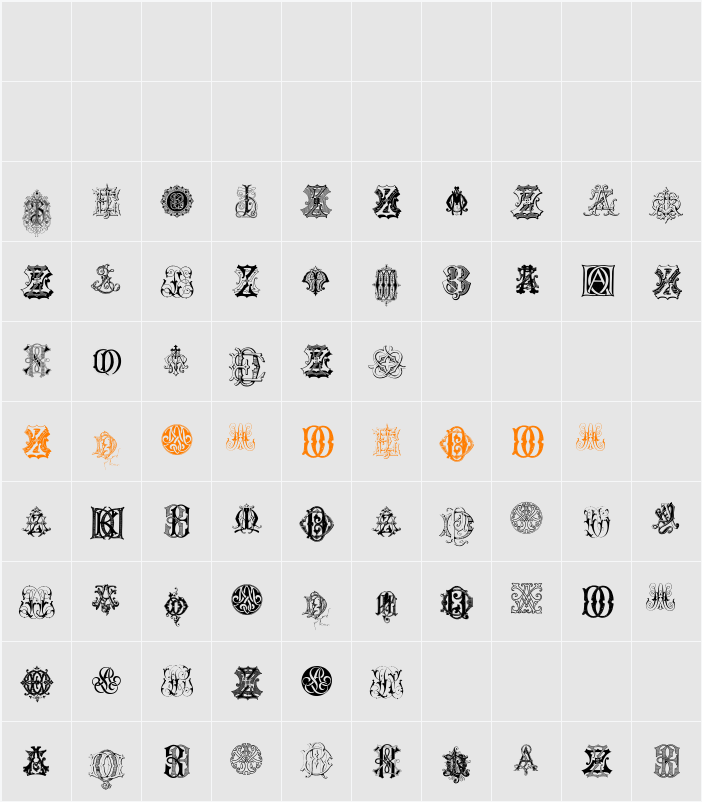 Intellecta Monograms Random Samples Eight Character Map