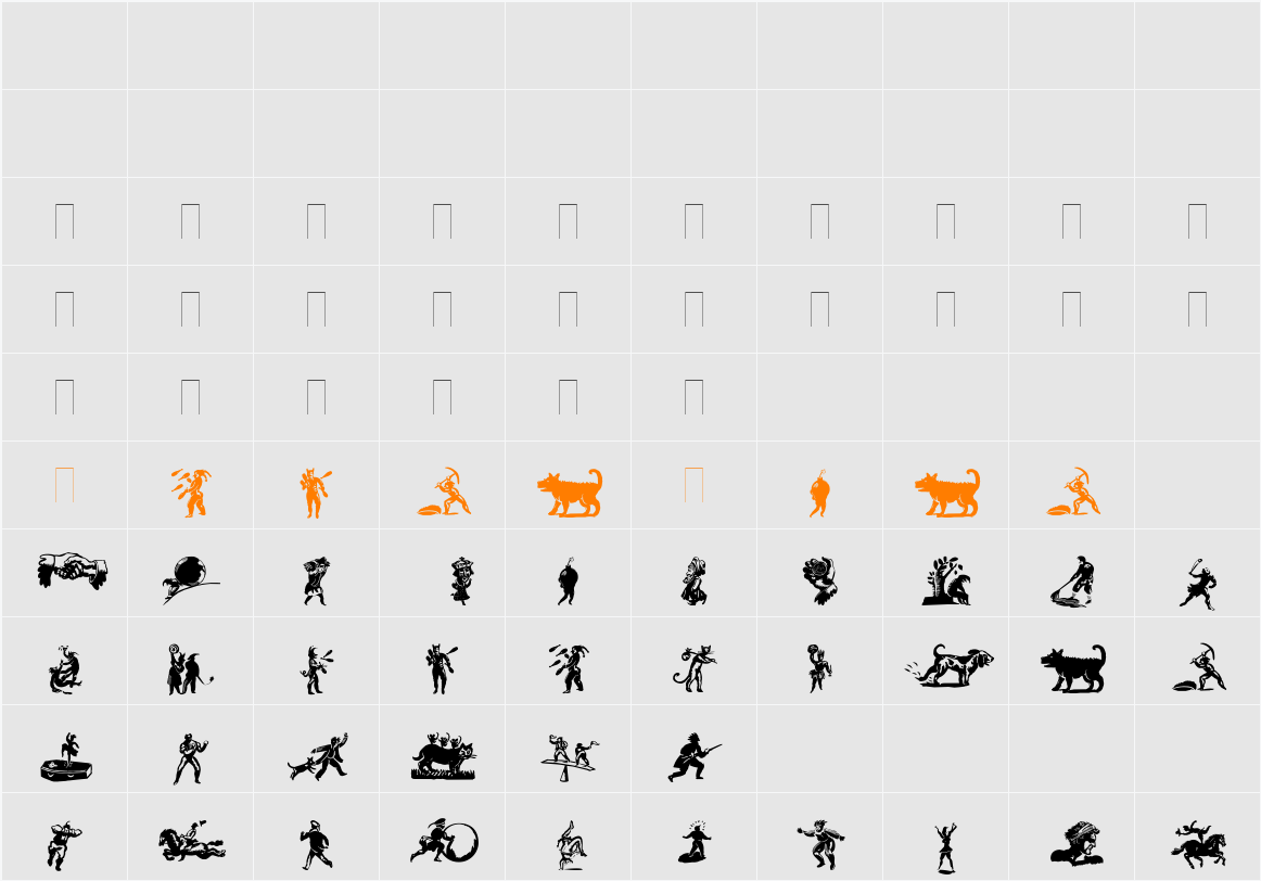 DF Primitives One Character Map