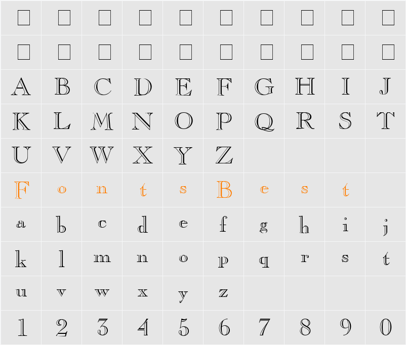 CasperOpenFace Character Map