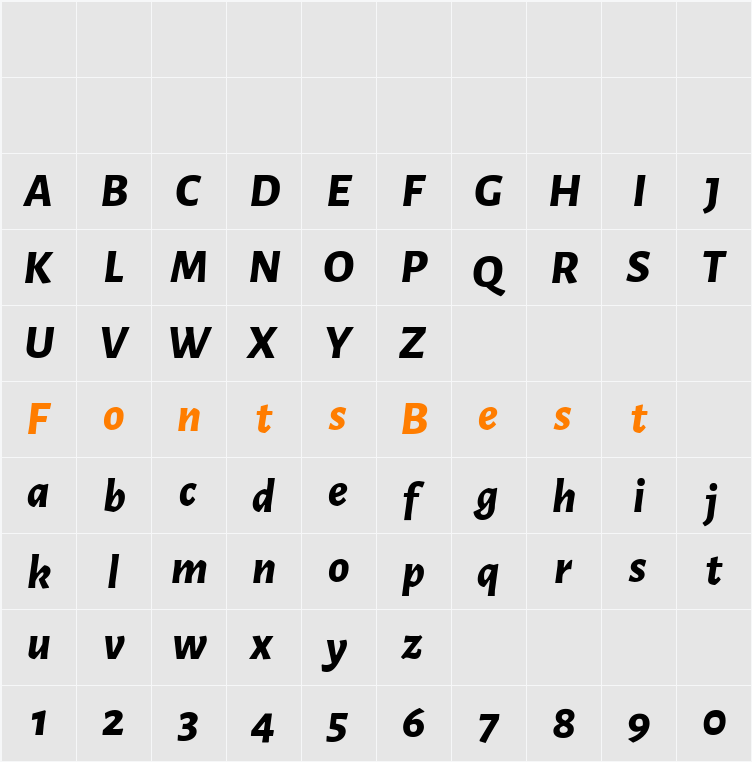 Alegreya Sans ExtraBold Character Map