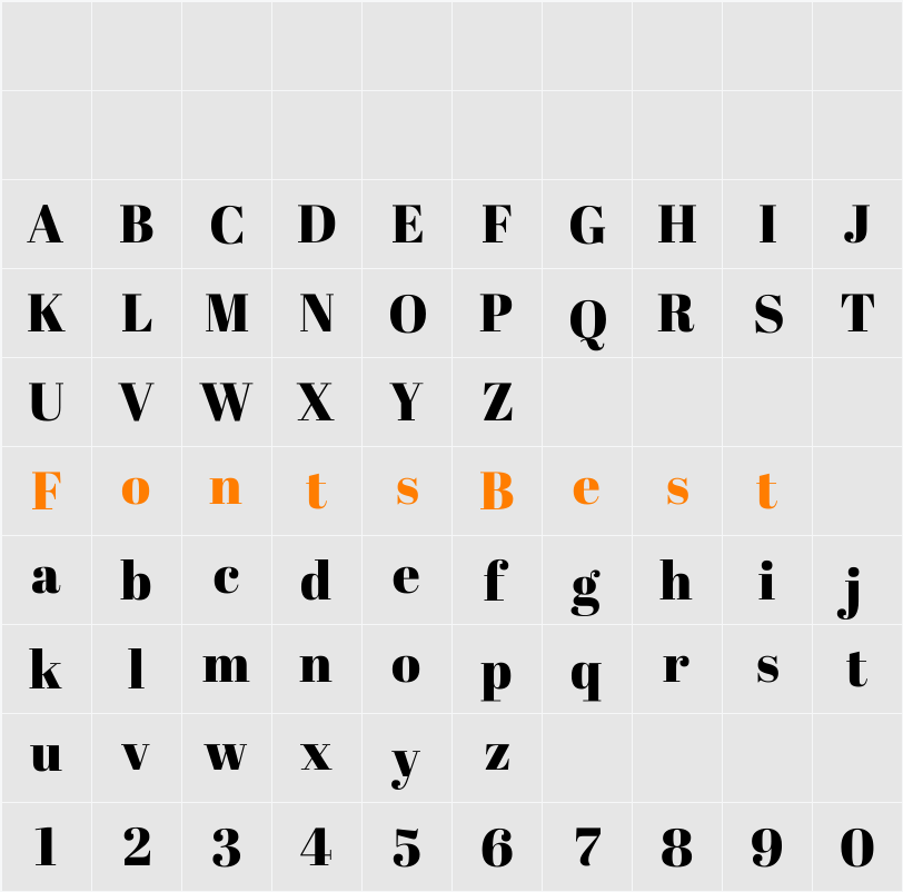 Abril Fatface Character Map