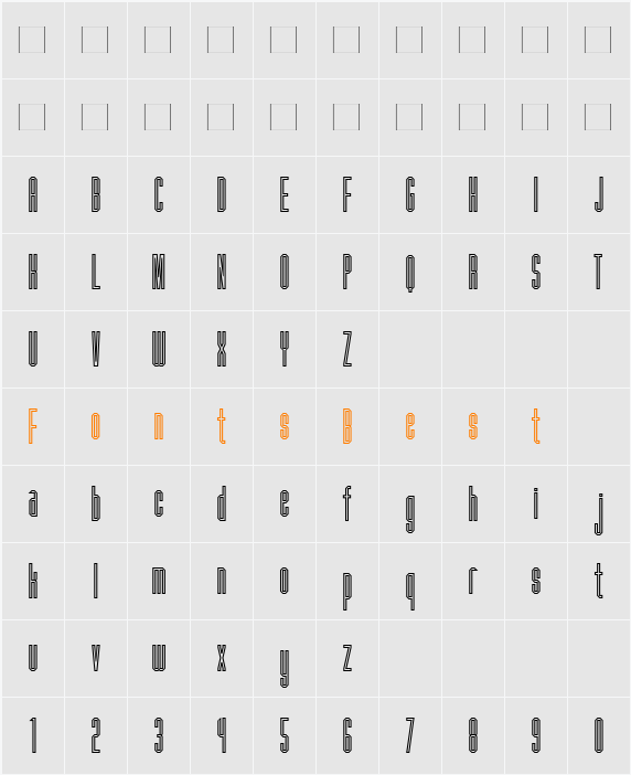 FanatiqueInline-Bold Character Map