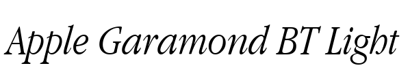 Apple Garamond BT Light