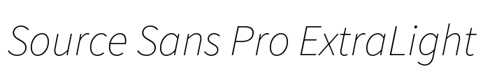 Source Sans Pro ExtraLight Font Image