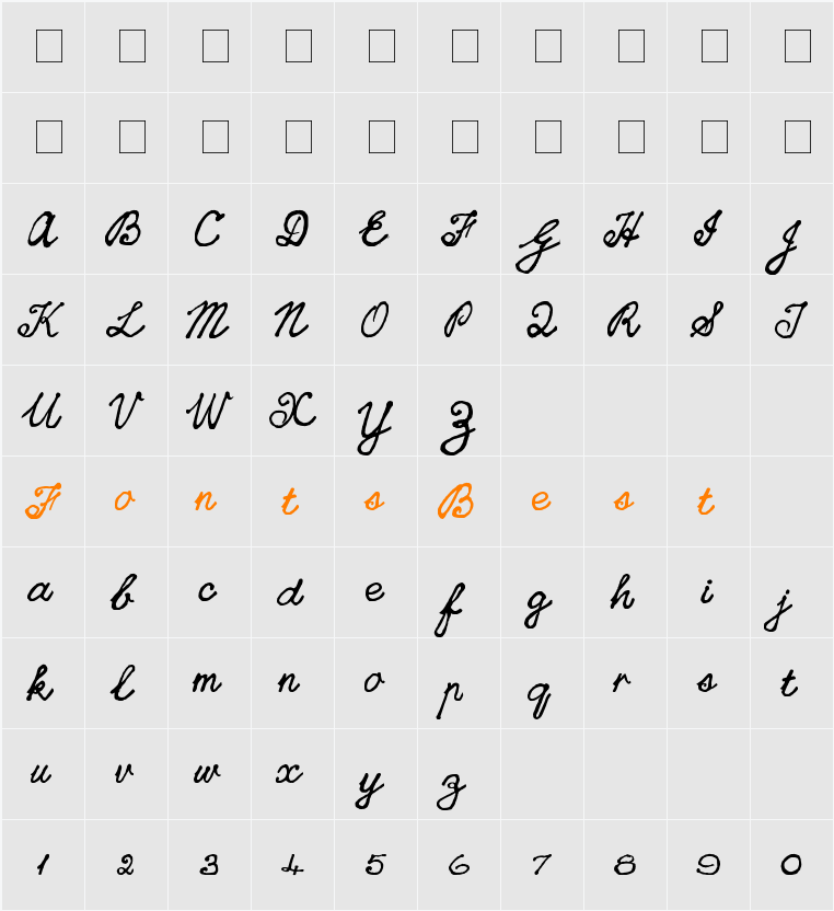 CedScript Character Map