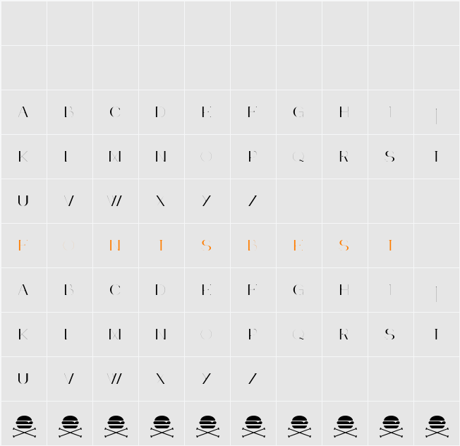 Acne Demo Character Map