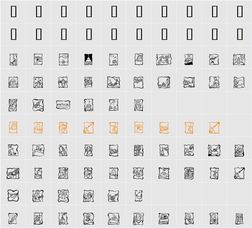 Mini Pics Character Map